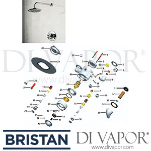 Bristan Java Thermostatic Recessed Shower & Fixed Head Spare Parts - BR DV 209